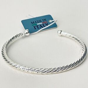 NWT Mia Fiore Made in Italy .925 Sterling Silver Plated Bronze Bangle Bracelet!!